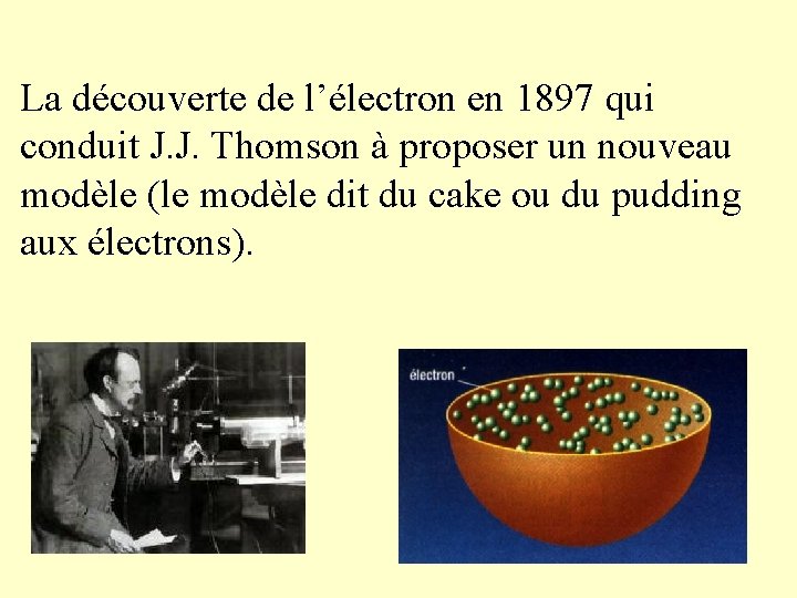 La découverte de l’électron en 1897 qui conduit J. J. Thomson à proposer un