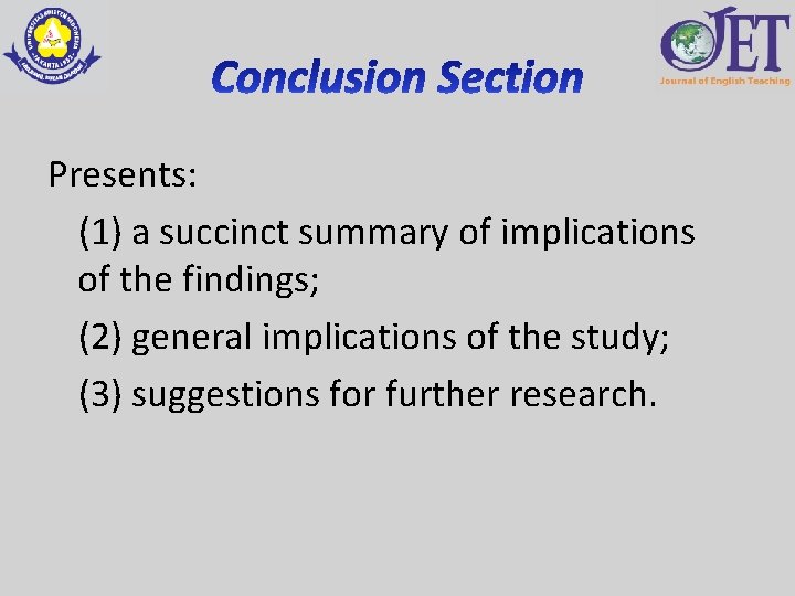 Presents: (1) a succinct summary of implications of the findings; (2) general implications of