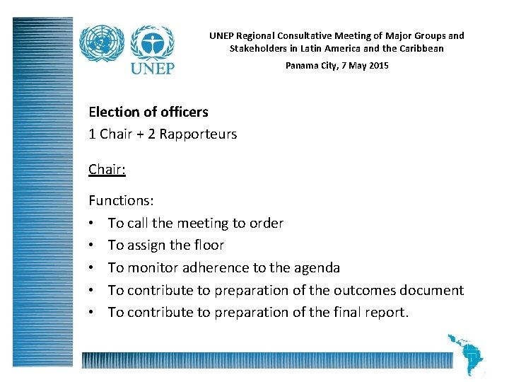 UNEP Regional Consultative Meeting of Major Groups and Stakeholders in Latin America and the