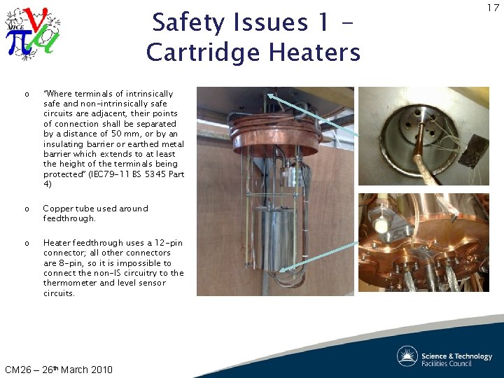 Safety Issues 1 Cartridge Heaters o “Where terminals of intrinsically safe and non-intrinsically safe