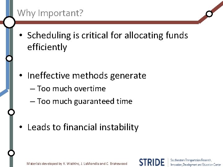 Why Important? • Scheduling is critical for allocating funds efficiently • Ineffective methods generate