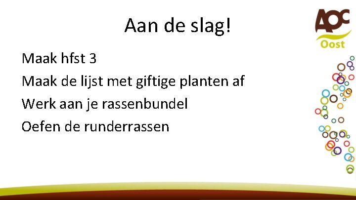 Aan de slag! Maak hfst 3 Maak de lijst met giftige planten af Werk