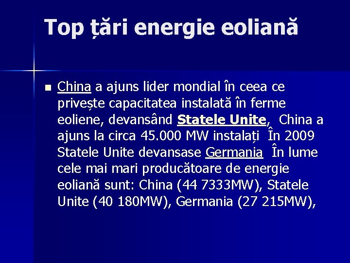 Top țări energie eoliană n China a ajuns lider mondial în ceea ce privește
