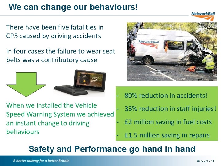 We can change our behaviours! There have been five fatalities in CP 5 caused