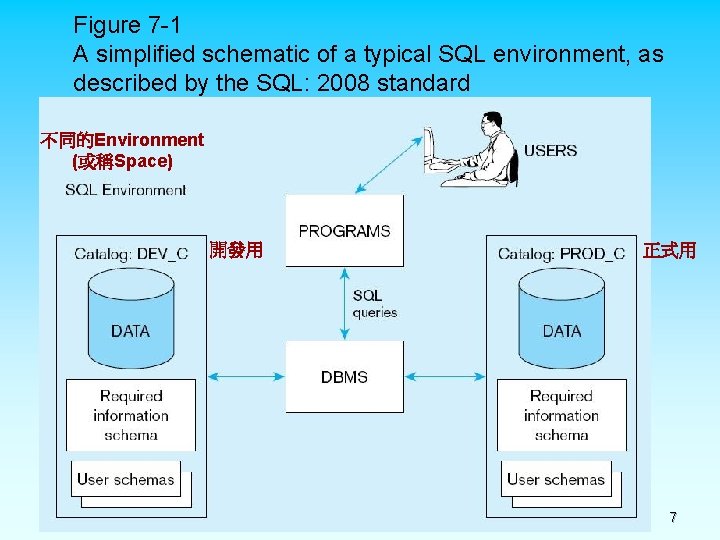 Figure 7 -1 A simplified schematic of a typical SQL environment, as described by