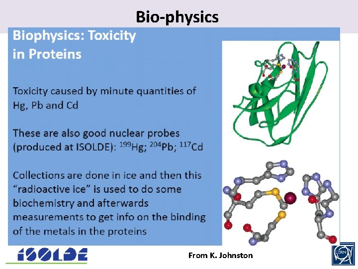 Bio-physics. From K. Johnston 