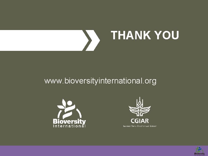 THANK YOU www. bioversityinternational. org 