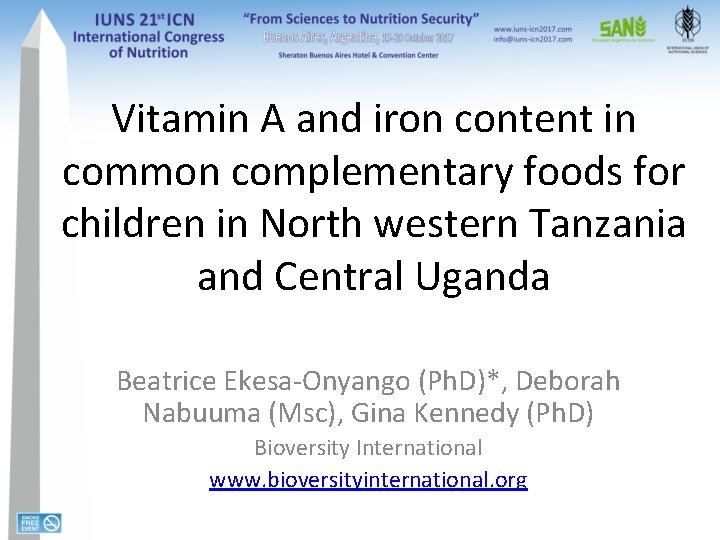 Vitamin A and iron content in common complementary foods for children in North western