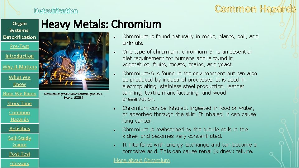 Detoxification Organ Systems: Detoxification Heavy Metals: Chromium Pre-Test Introduction Why It Matters What We