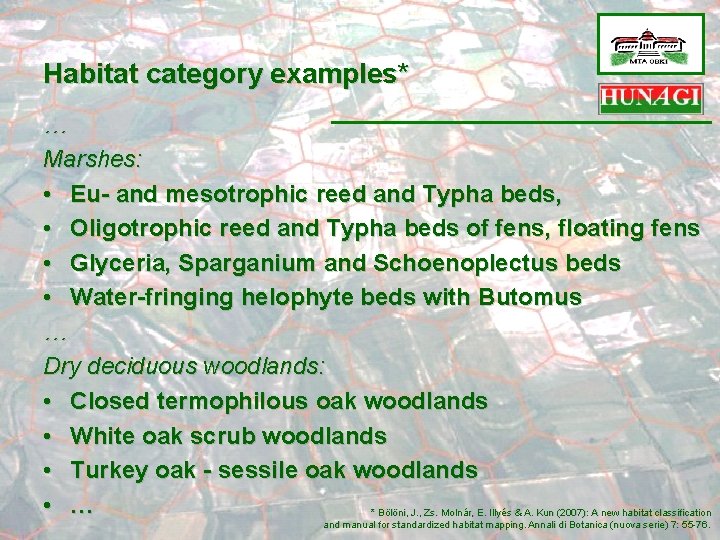 Habitat category examples* … Marshes: • Eu- and mesotrophic reed and Typha beds, •