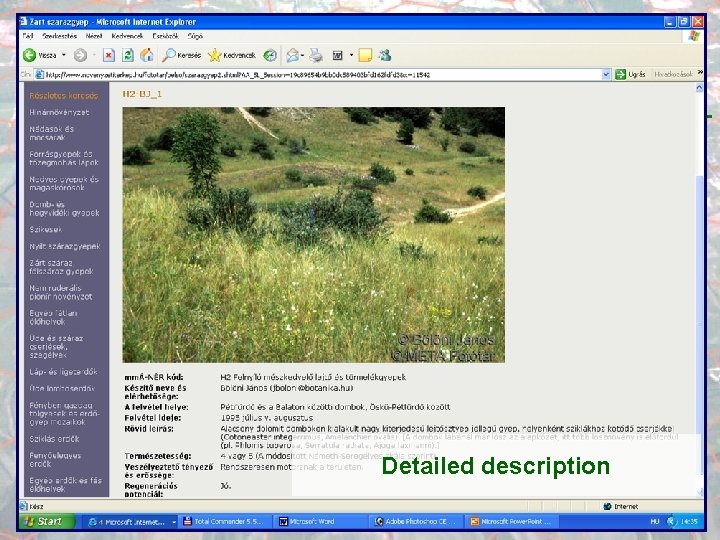 Standard Habitat Description Detailed description Standard Habitat Description Detailed description