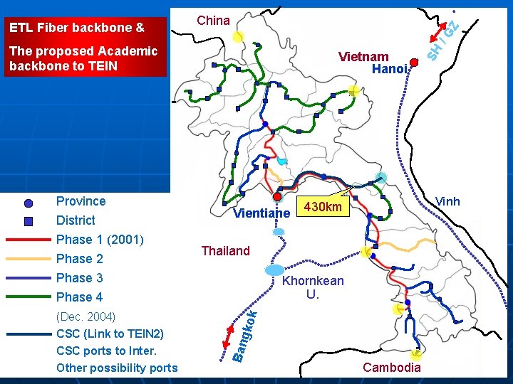 /G Z China The proposed Academic backbone to TEIN Province District Phase 1 (2001)