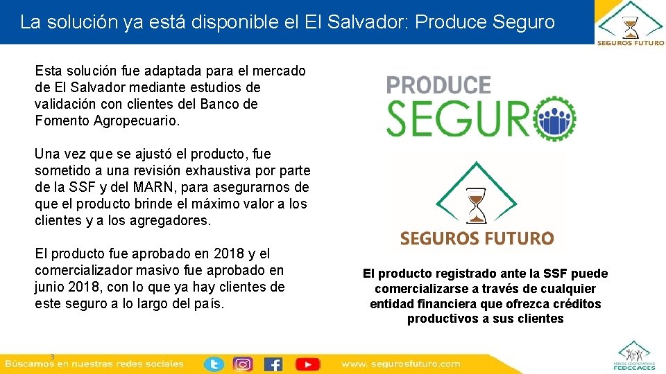 La solución ya está disponible el El Salvador: Produce Seguro Esta solución fue adaptada