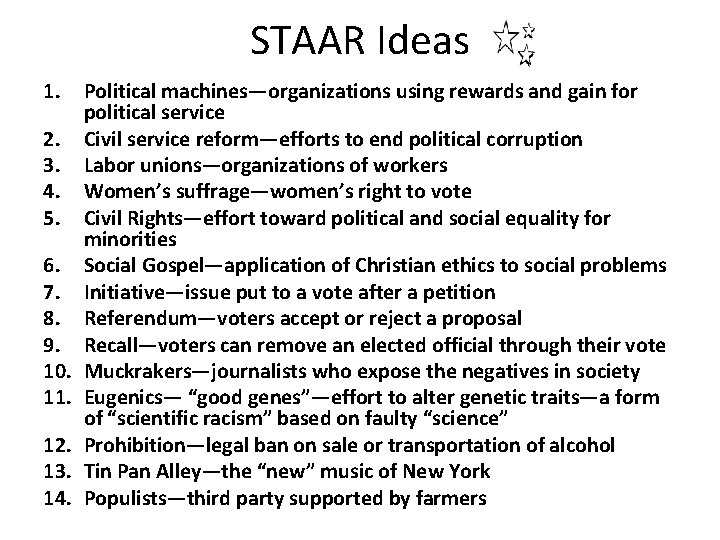 STAAR Ideas 1. 2. 3. 4. 5. 6. 7. 8. 9. 10. 11. 12.