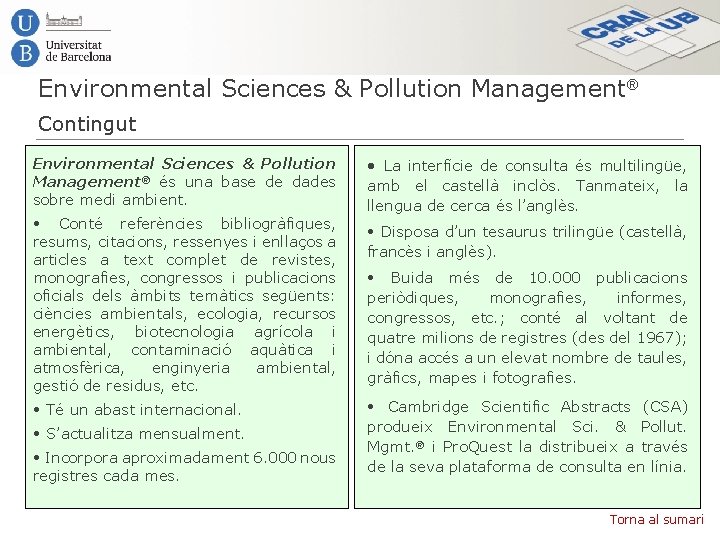 Environmental Sciences & Pollution Management® Contingut Environmental Sciences & Pollution Management® és una base