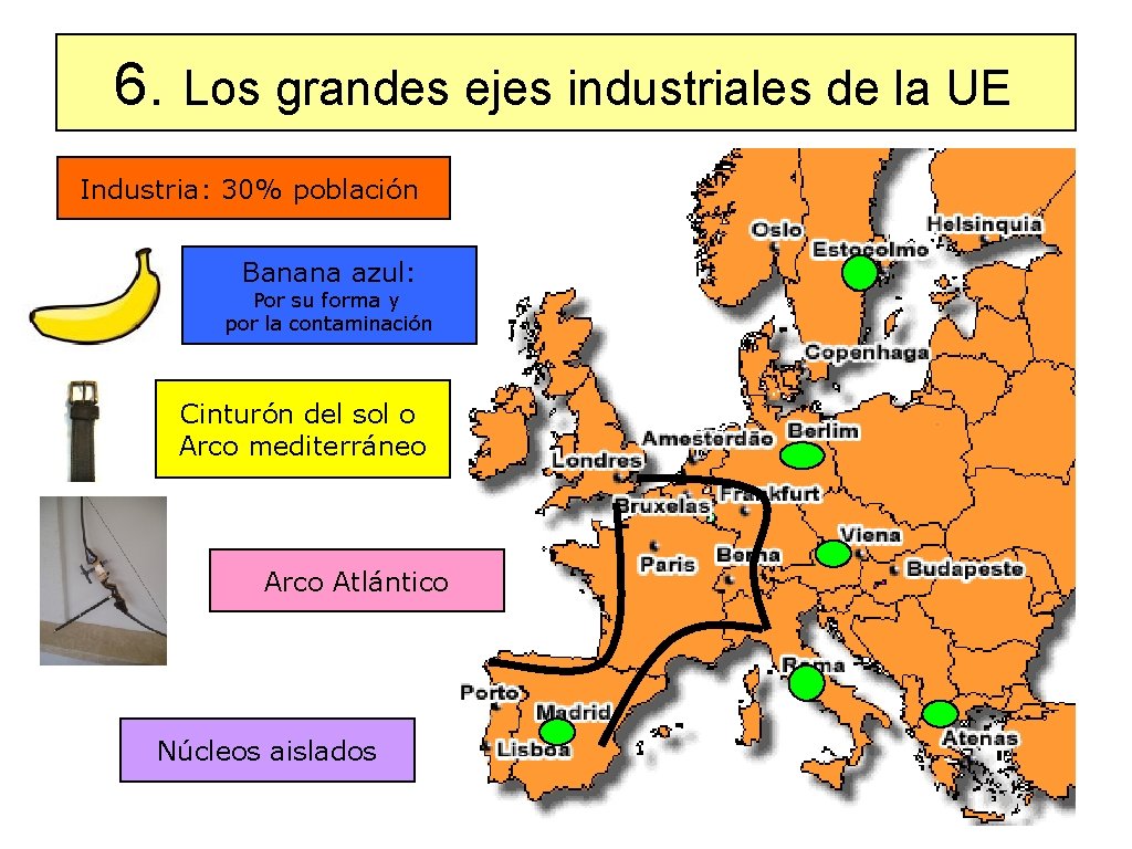 6. Los grandes ejes industriales de la UE Industria: 30% población Banana azul: Por 6. Los grandes ejes industriales de la UE Industria: 30% población Banana azul: Por