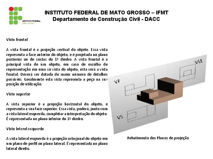 INSTITUTO FEDERAL DE MATO GROSSO – IFMT Departamento de Construção Civil - DACC Vista