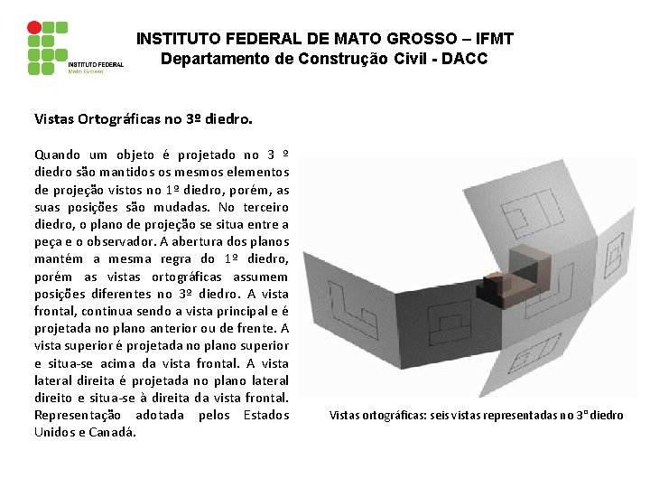 INSTITUTO FEDERAL DE MATO GROSSO – IFMT Departamento de Construção Civil - DACC Vistas