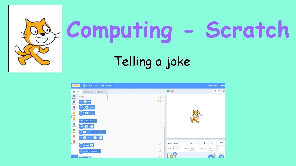 Computing - Scratch Telling a joke 