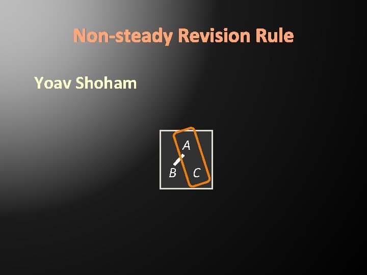 Non-steady Revision Rule Yoav Shoham A B C 
