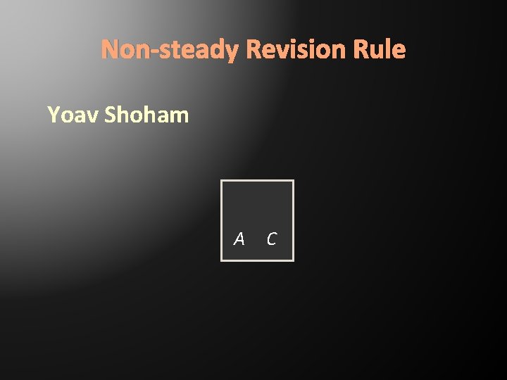Non-steady Revision Rule Yoav Shoham A C 