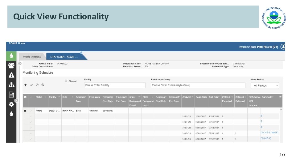 Quick View Functionality 16 Quick View Functionality 16