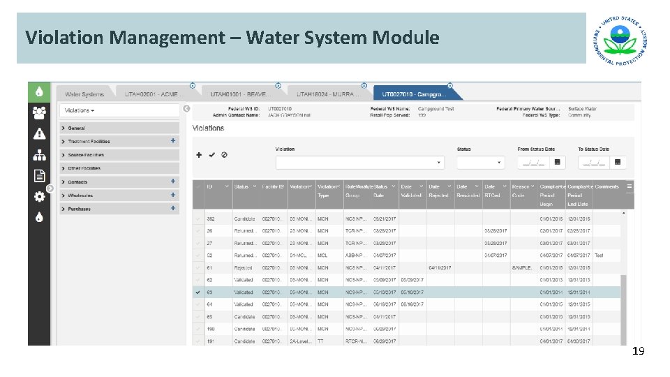 Violation Management – Water System Module 19 Violation Management – Water System Module 19