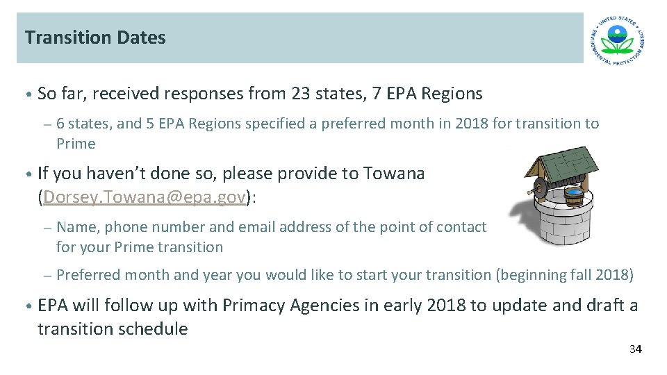 Transition Dates • So far, received responses from 23 states, 7 EPA Regions – Transition Dates • So far, received responses from 23 states, 7 EPA Regions –