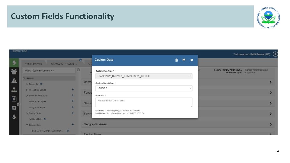 Custom Fields Functionality 8 Custom Fields Functionality 8
