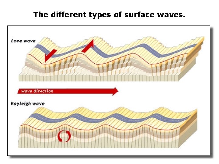 The different types of surface waves. 
