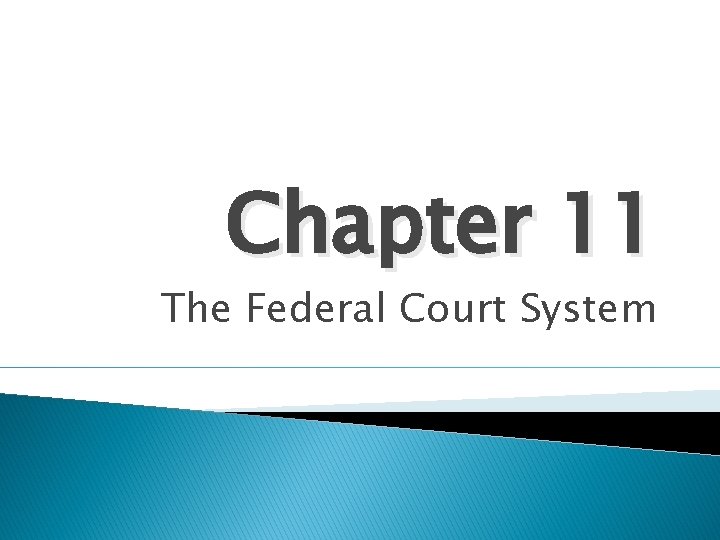 Chapter 11 The Federal Court System 