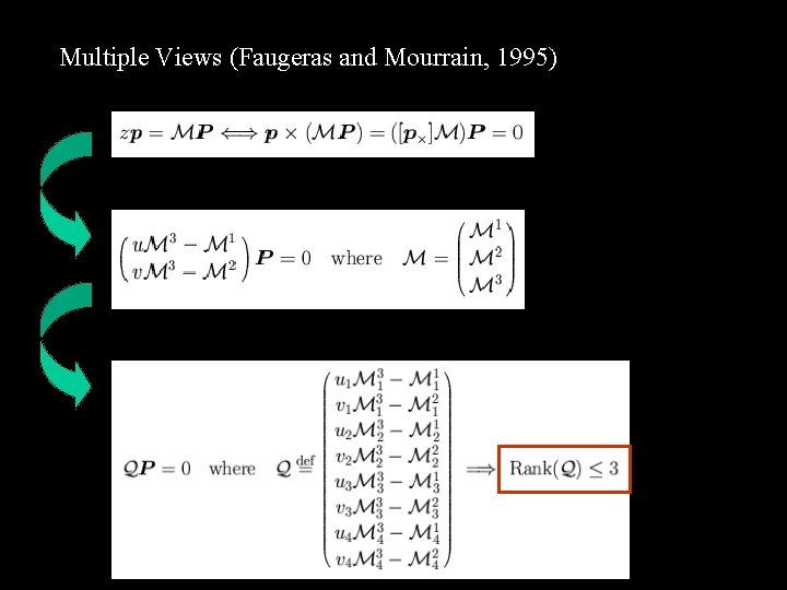 Multiple Views (Faugeras and Mourrain, 1995) 