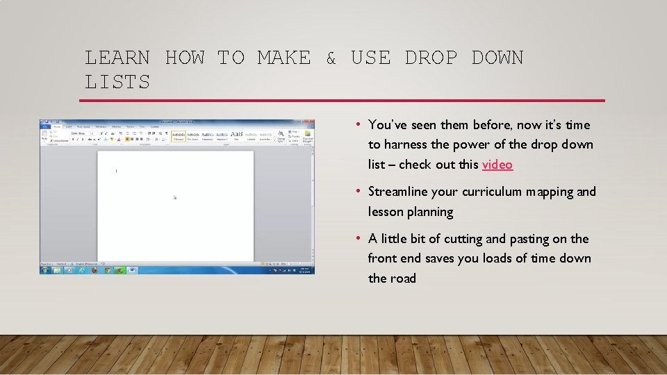 LEARN HOW TO MAKE & USE DROP DOWN LISTS • You’ve seen them before, LEARN HOW TO MAKE & USE DROP DOWN LISTS • You’ve seen them before,