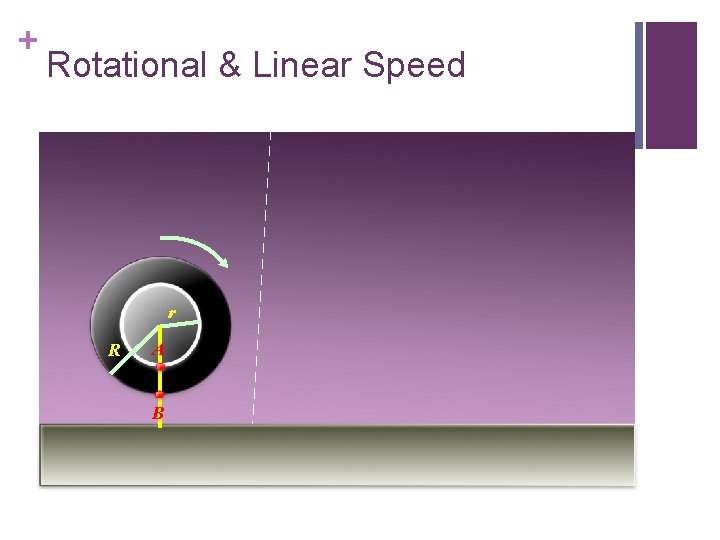 + Rotational & Linear Speed r R A B 