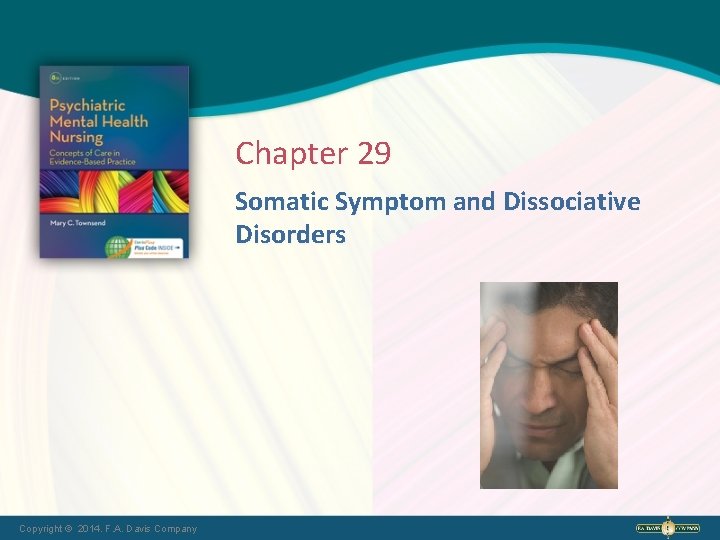 Chapter 29 Somatic Symptom and Dissociative Disorders Copyright © 2014. F. A. Davis Company