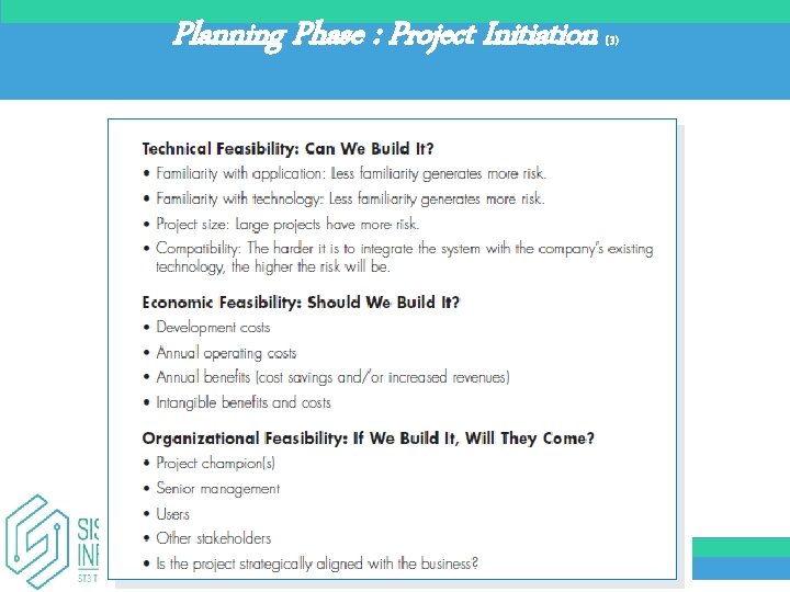 Planning Phase : Project Initiation (3) 