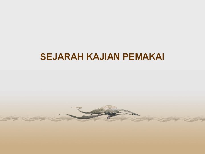 SEJARAH KAJIAN PEMAKAI 