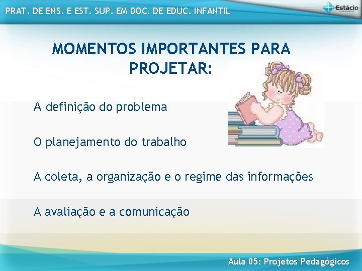 PRAT. DE ENS. E EST. SUP. EM DOC. DE EDUC. INFANTIL MOMENTOS IMPORTANTES PARA