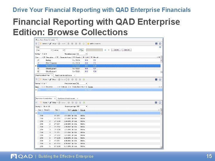 Drive Your Financial Reporting with QAD Enterprise Financials Financial Reporting with QAD Enterprise Edition: