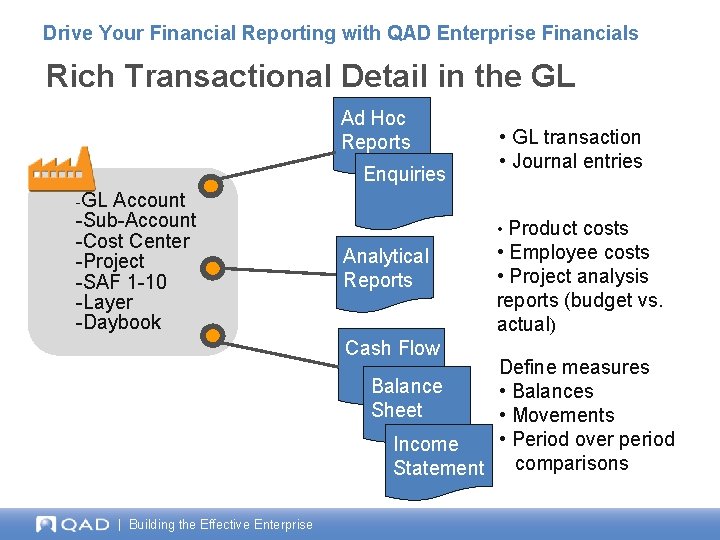 Drive Your Financial Reporting with QAD Enterprise Financials Rich Transactional Detail in the GL