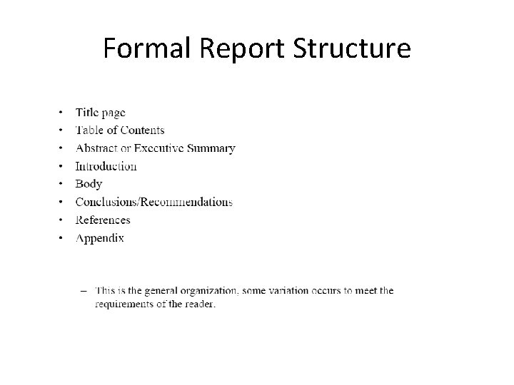 Formal Report Structure 