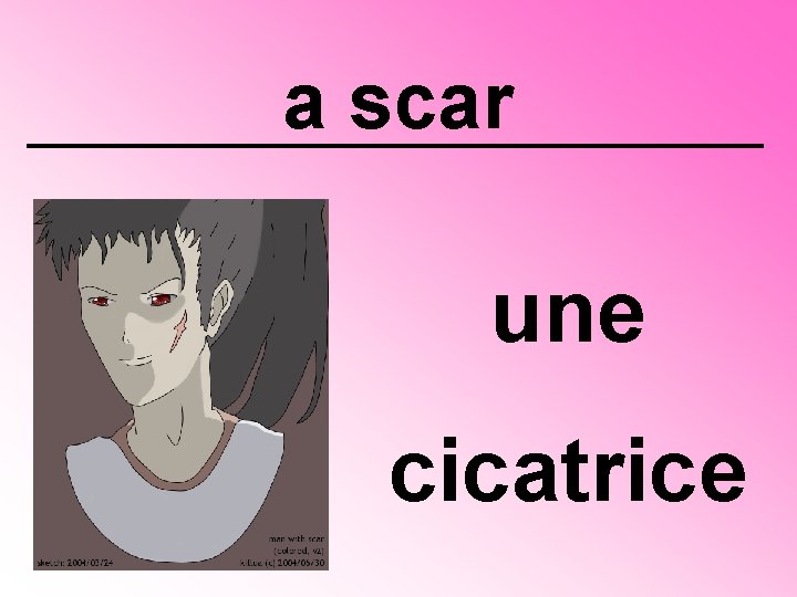 a scar une cicatrice 