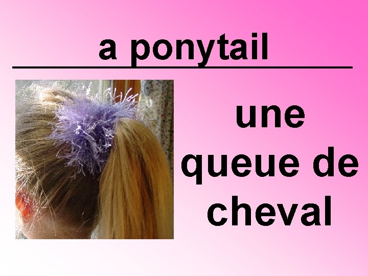 a ponytail une queue de cheval 