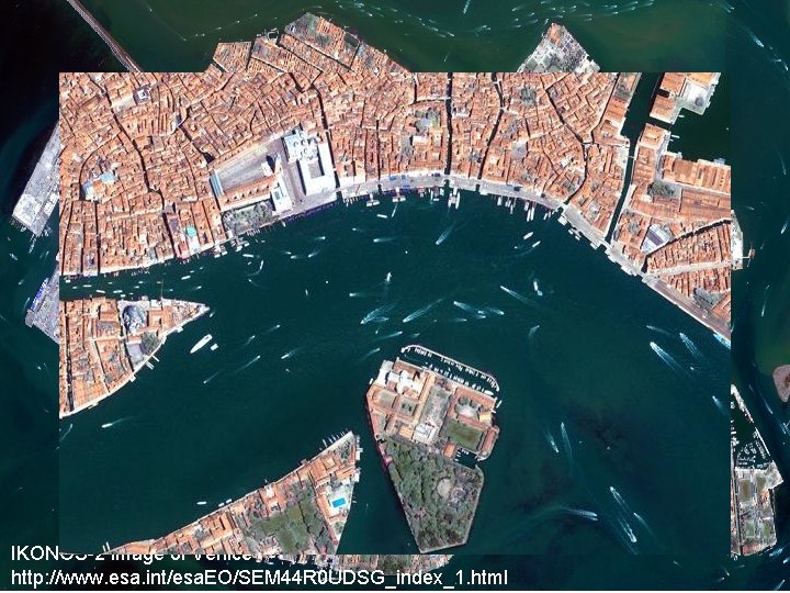 Remote Sensing Examples • Global maps of vegetation from MODIS instrument IKONOS-2 image of