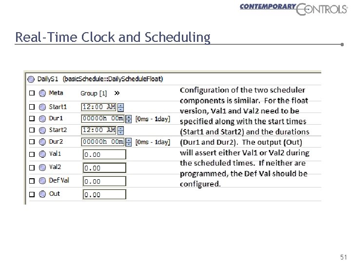 Real-Time Clock and Scheduling 51 