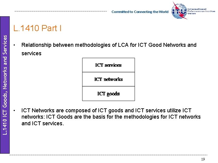 Committed to Connecting the World L. 1410 ICT Goods, Networks and Services L. 1410