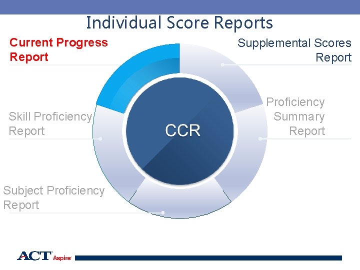 Individual Score Reports Current Progress Report Skill Proficiency Report Supplemental Scores Report Proficiency Summary