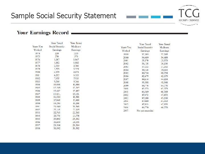 Sample Social Security Statement 