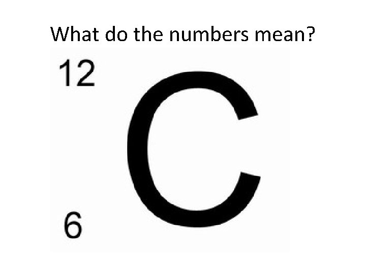 What do the numbers mean? What do the numbers mean?