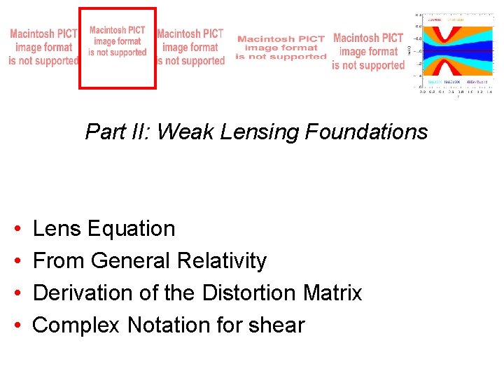 Part II: Weak Lensing Foundations • • Lens Equation From General Relativity Derivation of